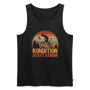 Kondition Statt Strom Fahrrad Fahrradfahren Biker - Männer Premium Bio Tank Top - Schwarz - Vorne - AI Model Male 178 light (178cm)