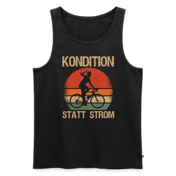 Kondition Statt Strom Fahrrad Fahrradfahren Biker - Männer Premium Bio Tank Top - Schwarz - Vorne - AI Model Male 178 light (178cm)