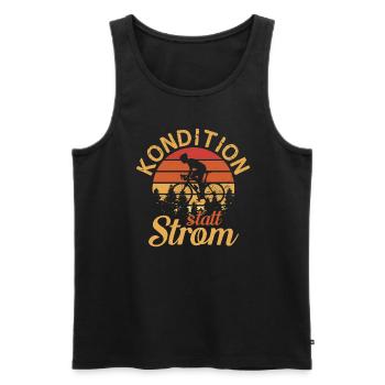 Kondition Statt Strom Fahrrad Fahrradfahren Biker - Männer Premium Bio Tank Top - Schwarz - Vorne - AI Model Male 178 light (178cm)