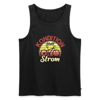 Kondition Statt Strom Fahrrad Fahrradfahren Biker - Männer Premium Bio Tank Top - Schwarz - Vorne - AI Model Male 178 light (178cm)