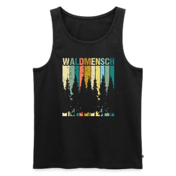 Waldmensch Naturbursche Wandern Natur Outdoor Wald - Männer Premium Bio Tank Top - Schwarz - Vorne - Michal (187cm)