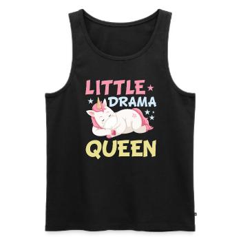 Little Drama Queen Einhorn Zicke Spruch - Männer Premium Bio Tank Top - Schwarz - Vorne - AI Model Male 178 light (178cm)
