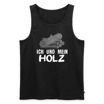 Ich Und Mein Holz Schreiner & Zimmermann Spruch - Männer Premium Bio Tank Top - Schwarz - Vorne - Michal (187cm)