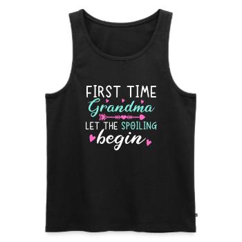 For the first time, grandma let the loot begin - Men's Premium Organic Tank Top - black - Front - Michal (187cm)