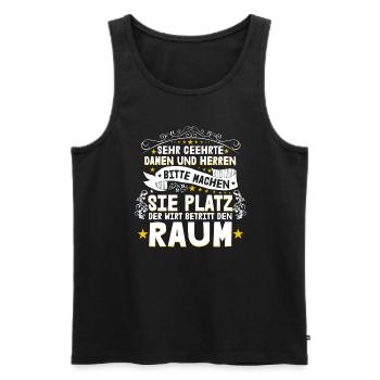 Sehr Geehrte Damen Und Herren Der Wirt Betritt - Männer Premium Bio Tank Top - Schwarz - Vorne - Michal (187cm)