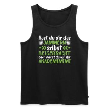 Ironischer Humor Arbeit Büro Spruch Akademimimi - Männer Premium Bio Tank Top - Schwarz - Vorne - Michal (187cm)