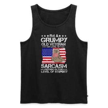 Grumpy Old Veterans Army US Patriot Father - Men's Premium Organic Tank Top - black - Front - Michal (187cm)