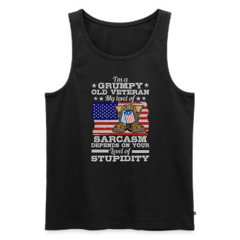 Funny American Experienced Father Grandpa My - Men's Premium Organic Tank Top - black - Front - Michal (187cm)