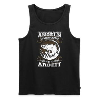 Fischen Sprüche für Angler Lustiger Angelausflug - Männer Premium Bio Tank Top - Schwarz - Vorne - Michal (187cm)