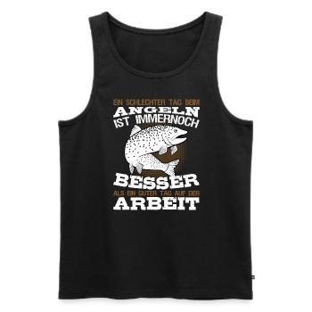 Ein Schlechter Tag Beim Angeln Witzige - Männer Premium Bio Tank Top - Schwarz - Vorne - AI Model Male 178 light (178cm)