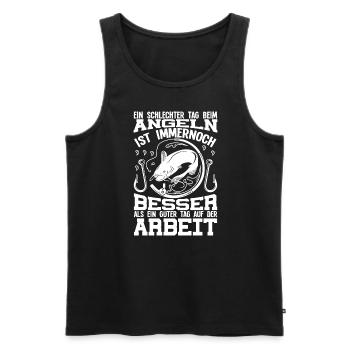 Lustiger Angelspruch für Angler Papa und Vater - Männer Premium Bio Tank Top - Schwarz - Vorne - Michal (187cm)
