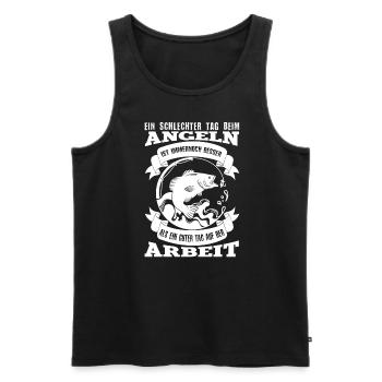 Ein Schlechter Tag Beim Angeln Ist Immer Noch - Männer Premium Bio Tank Top - Schwarz - Vorne - AI Model Male 178 light (178cm)