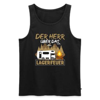 Der Herr Über Das Lagerfeuer Camping Wandern - Männer Premium Bio Tank Top - Schwarz - Vorne - Michal (187cm)