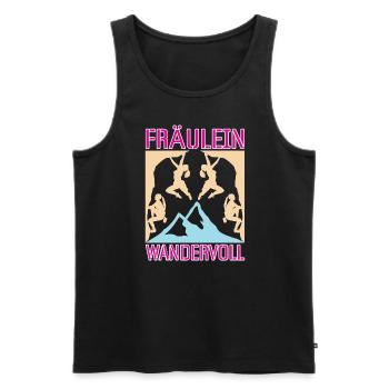 Bergsteigerin Bergsteigen Fräulein Wandervoll - Männer Premium Bio Tank Top - Schwarz - Vorne - AI Model Male 178 light (178cm)