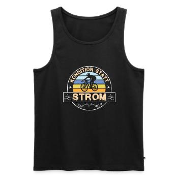 Kondition Statt Strom Fahrrad Fahrradfahrer Spruch - Männer Premium Bio Tank Top - Schwarz - Vorne - AI Model Male 178 light (178cm)