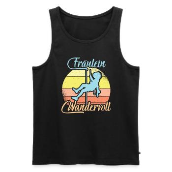 Fräulein Wandervoll Bergsteigerin Bergsteigen - Männer Premium Bio Tank Top - Schwarz - Vorne - AI Model Male 178 light (178cm)