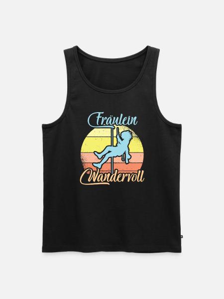 Fräulein Wandervoll Bergsteigerin Bergsteigen - Männer Premium Bio Tank Top - Schwarz