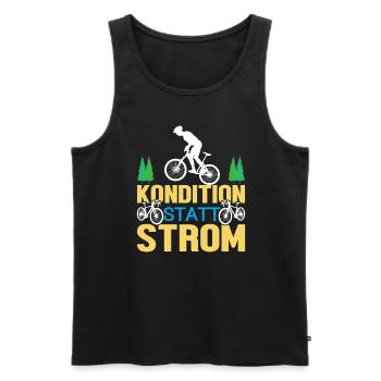 Kondition Statt Strom Fahrrad Fahrradfahrer - Männer Premium Bio Tank Top - Schwarz - Vorne - AI Model Male 178 light (178cm)