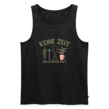 Hobbygärtner Gärtnern Keine Zeit Der Garten Ruft - Männer Premium Bio Tank Top - Schwarz - Vorne - Michal (187cm)