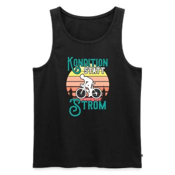 Kondition Statt Strom Fahrrad Fahrradfahrer Spruch - Männer Premium Bio Tank Top - Schwarz - Vorne - AI Model Male 178 light (178cm)