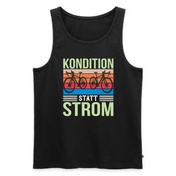 Kondition Statt Strom Fahrradfahrer Drahtesel - Männer Premium Bio Tank Top - Schwarz - Vorne - AI Model Male 178 light (178cm)
