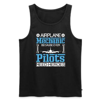 Flugzeugpilot Des Flugzeugmechanikers - Männer Premium Bio Tank Top - Schwarz - Vorne - AI Model Male 178 light (178cm)