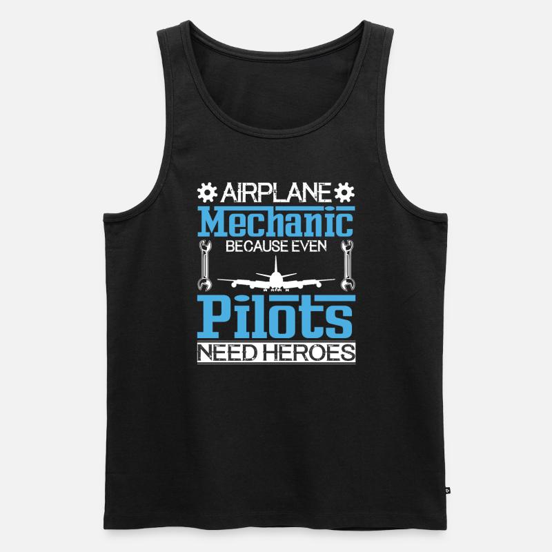 Flugzeugpilot Des Flugzeugmechanikers - Männer Premium Bio Tank Top - Schwarz