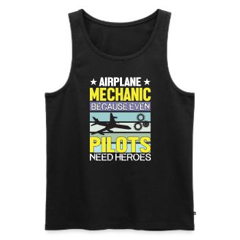 Flugzeugpilot Des Flugzeugmechanikers - Männer Premium Bio Tank Top - Schwarz - Vorne - AI Model Male 178 light (178cm)