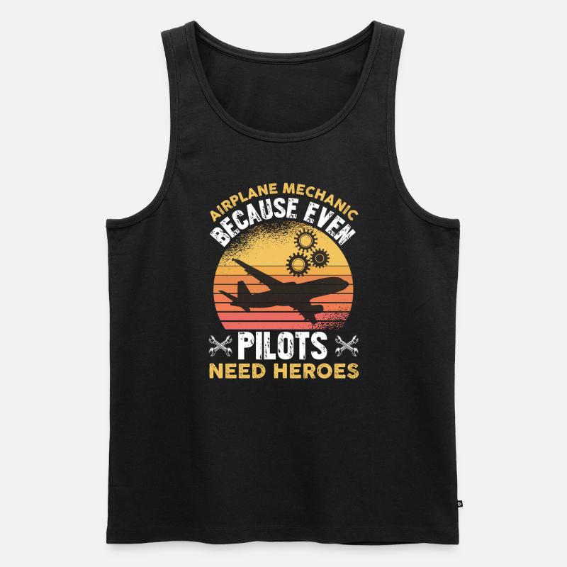 Flugzeugpilot Des Flugzeugmechanikers - Männer Premium Bio Tank Top - Schwarz