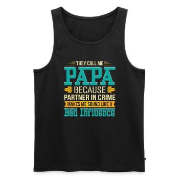 Ils m’appellent Papa Drôle de jour de papa Papa - Débardeur bio Premium Homme - noir - Devant - Michal (187cm)