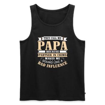 Ils m’appellent Papa Drôle de jour de papa Papa - Débardeur bio Premium Homme - noir - Devant - Michal (187cm)