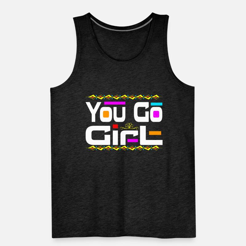 Du Gehst Mädchen Slogan Design Männer Premium Bio Tank Top