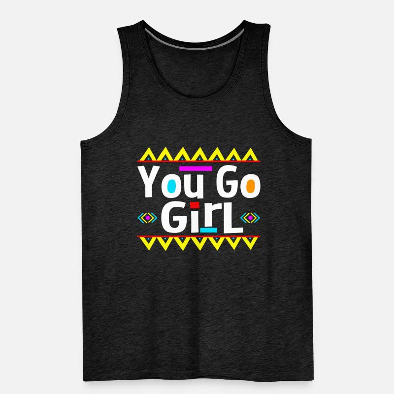 Du Gehst Mädchen Slogan Design Männer Premium Bio Tank Top