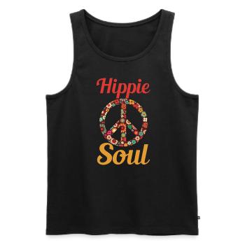 hippie seele - Männer Premium Bio Tank Top - Schwarz - Vorne - AI Model Male 178 light (178cm)