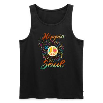 hippie seele - Männer Premium Bio Tank Top - Schwarz - Vorne - AI Model Male 178 light (178cm)