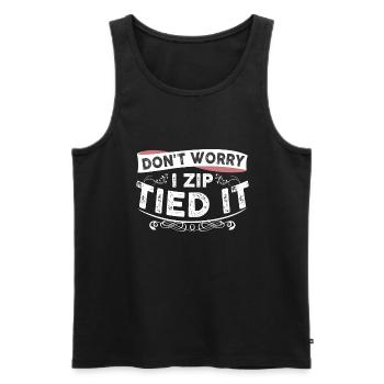 Mach Dir Keine Sorgen, Dass Ich IT Garage - Männer Premium Bio Tank Top - Schwarz - Vorne - Michal (187cm)