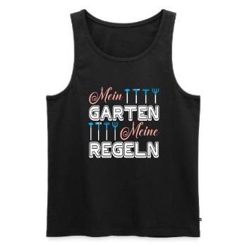 Mein Garten Meine Regeln Gartenarbeit - Männer Premium Bio Tank Top - Schwarz - Vorne - Michal (187cm)
