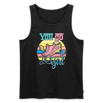 You go girl funny retro vintage design - Men's Premium Organic Tank Top - black - Front - Michal (187cm)