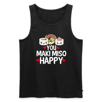 Sie Maki Miso Happy Funny Japanese Food Lover - Men's Premium Organic Tank Top - black - Front - Michal (187cm)