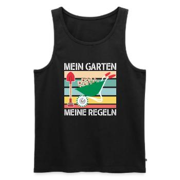 Mein Garten Meine Regeln Gartenarbeit - Männer Premium Bio Tank Top - Schwarz - Vorne - Michal (187cm)