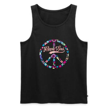 hippie seele - Männer Premium Bio Tank Top - Schwarz - Vorne - Michal (187cm)