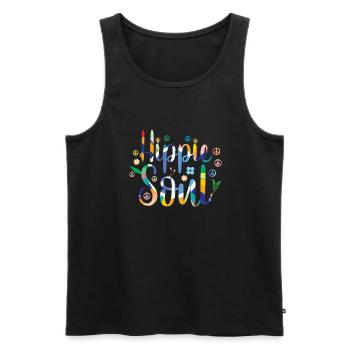 hippie seele - Männer Premium Bio Tank Top - Schwarz - Vorne - Michal (187cm)