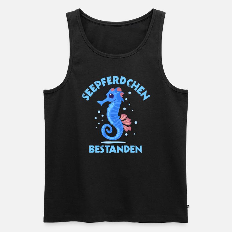Seepferdchen-Abzeichen Schwimmabzeichen - Männer Premium Bio Tank Top - Schwarz