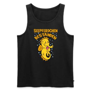 Seepferdchen-Abzeichen Schwimmabzeichen Schwimmen - Männer Premium Bio Tank Top - Schwarz - Vorne - AI Model Male 178 light (178cm)