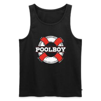 Pool Boy Swimming Pool - Bademeister - Männer Premium Bio Tank Top - Schwarz - Vorne - AI Model Male 178 light (178cm)