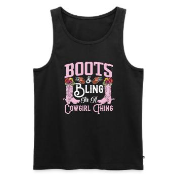 Boots Und Bling It's A Thing Lustige Country-Musik - Männer Premium Bio Tank Top - Schwarz - Vorne - Michal (187cm)