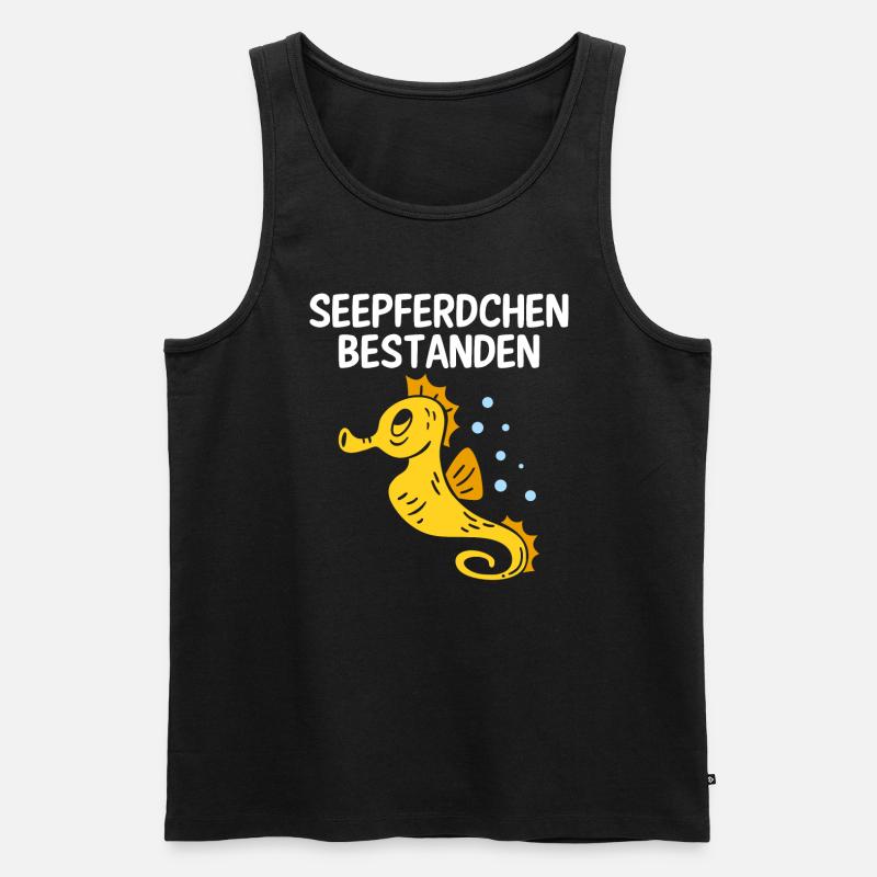 Seepferdchen-Abzeichen Schwimmabzeichen - Männer Premium Bio Tank Top - Schwarz
