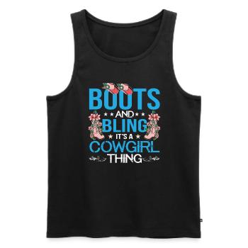 Boots Und Bling It's A Thing Lustige Country-Musik - Männer Premium Bio Tank Top - Schwarz - Vorne - Michal (187cm)