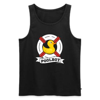 Pool Boy Swimming Pool - Bademeister - Männer Premium Bio Tank Top - Schwarz - Vorne - AI Model Male 178 light (178cm)
