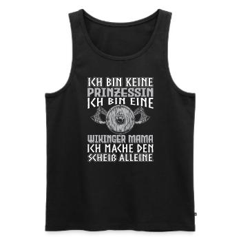 Ich Bin Keine Prinzessin Wikinger Mama Kriegerin - Männer Premium Bio Tank Top - Schwarz - Vorne - AI Model Male 178 light (178cm)